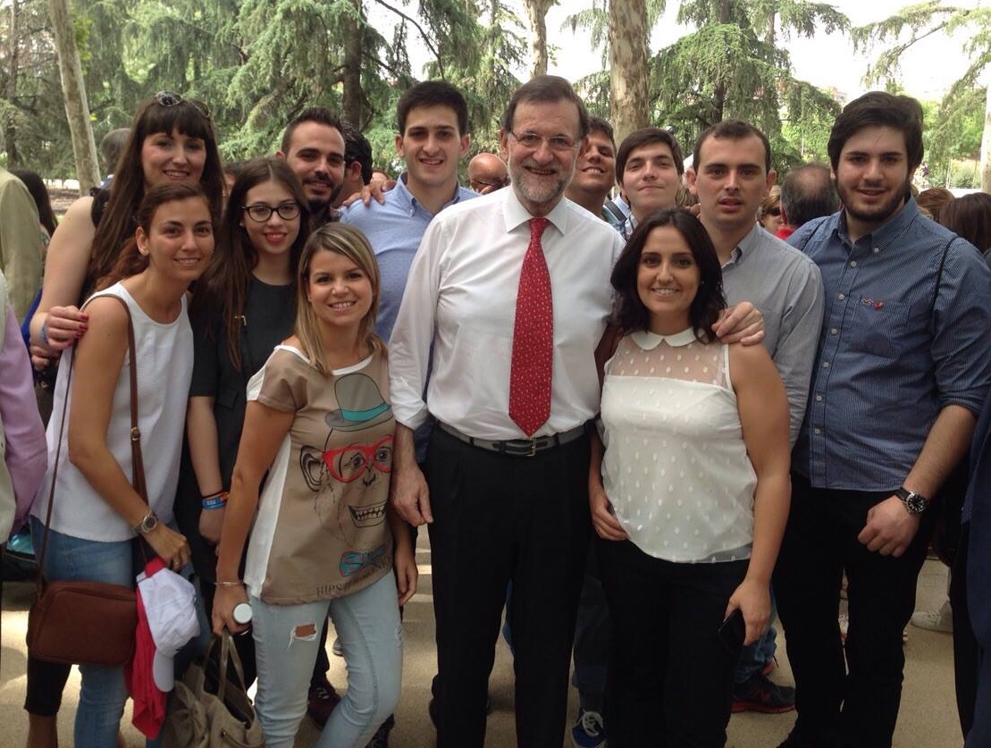 Con el Presidente Mariano Rajoy, durante la campaña de las Municipales de 2015